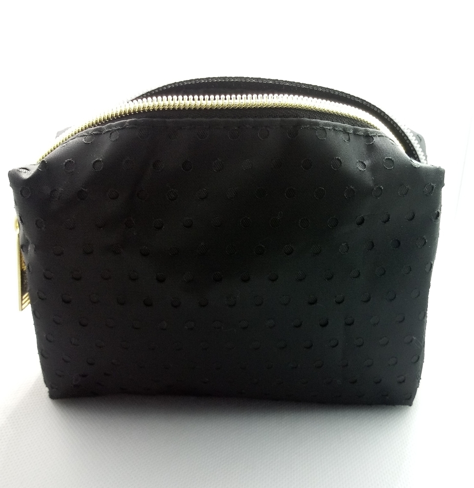 Modella black makeup bag with a gold zipper